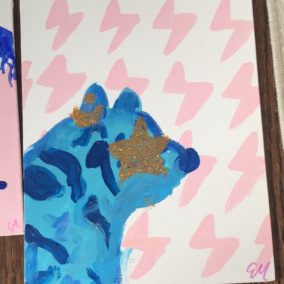 Set of 5 preppy canvas paintings - Picture 2 of 6